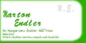 marton endler business card